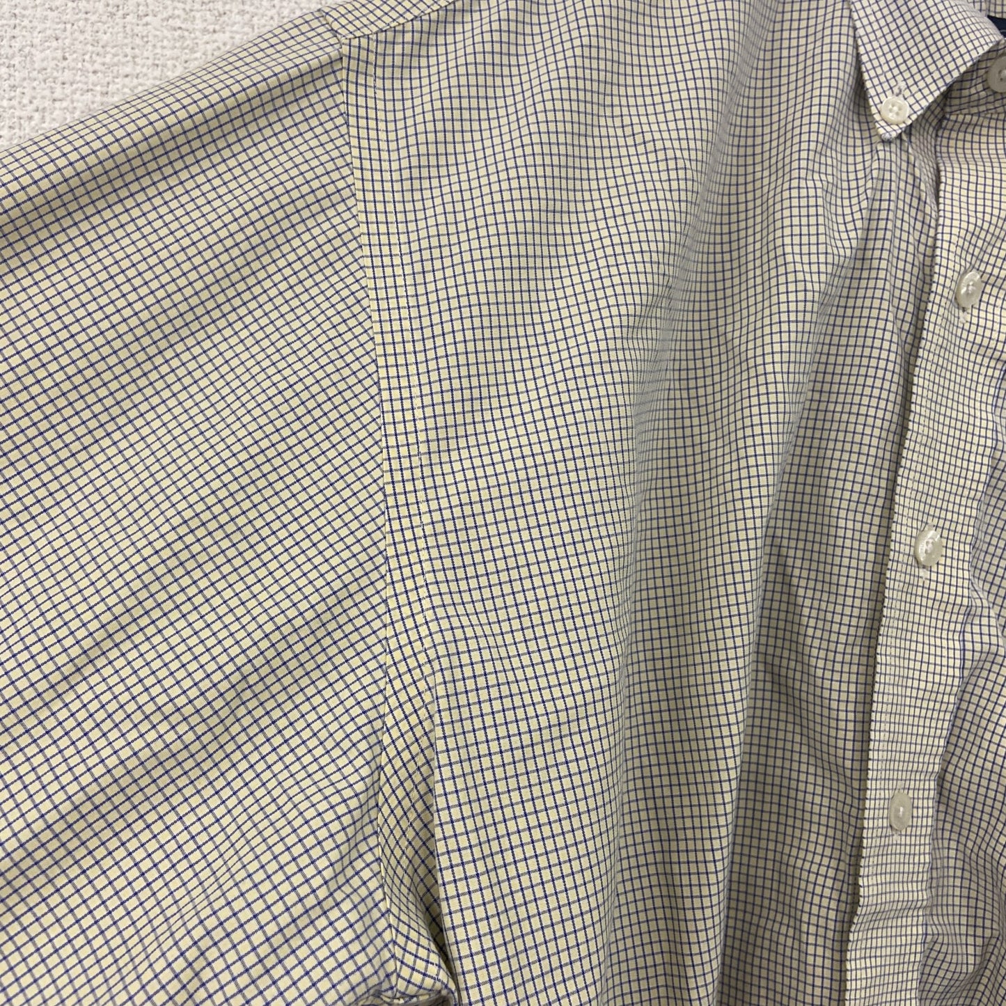 Brooks Brothers　ブルックスブラザーズ　長袖ボタンダウンシャツ　チェック柄　青　ブルー　黄色　イエロー　Mサイズ
