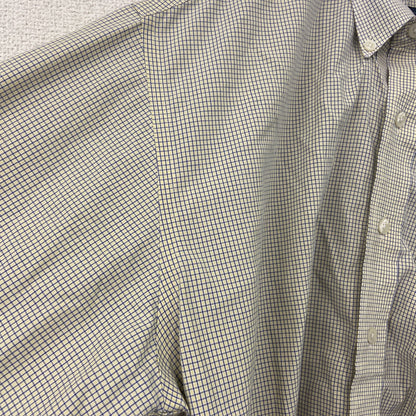 Brooks Brothers　ブルックスブラザーズ　長袖ボタンダウンシャツ　チェック柄　青　ブルー　黄色　イエロー　Mサイズ