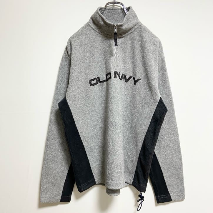 古着 used　OLDNAVY　オールドネイビー　長袖ロゴワッペンスウェット　ハーフジップトレーナー　グレー　秋冬服　Sサイズ