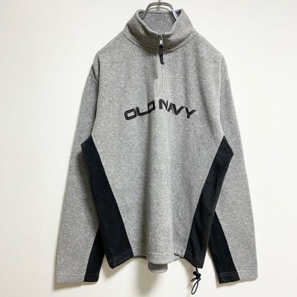 古着 used　OLDNAVY　オールドネイビー　長袖ロゴワッペンスウェット　ハーフジップトレーナー　グレー　秋冬服　Sサイズ