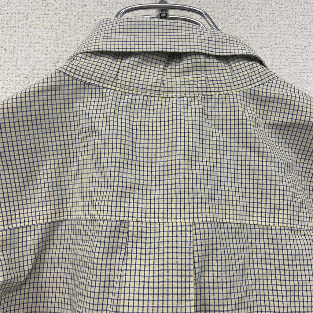 Brooks Brothers　ブルックスブラザーズ　長袖ボタンダウンシャツ　チェック柄　青　ブルー　黄色　イエロー　Mサイズ