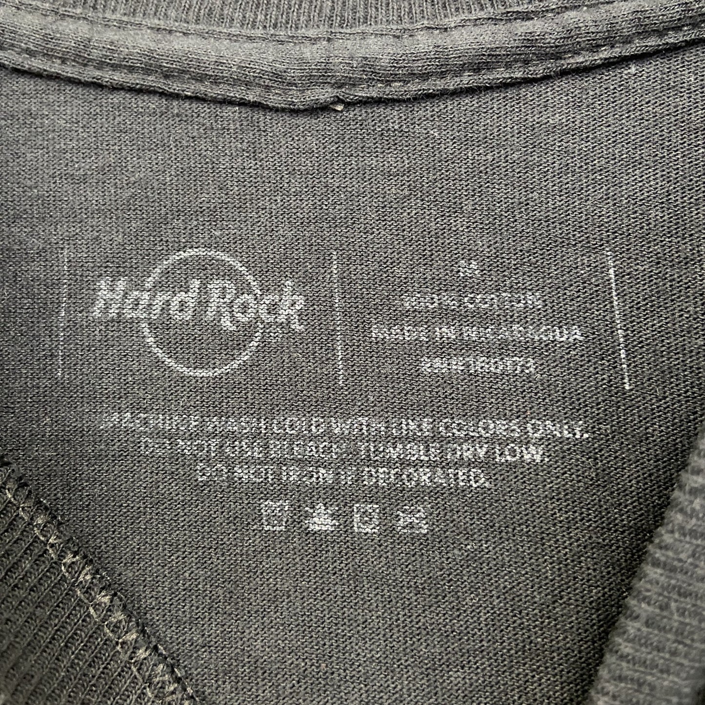 古着 used　UNITY by Hard Rock　ハードロック　半袖プリントTシャツ　黒　ブラック　クルーネック　Mサイズ