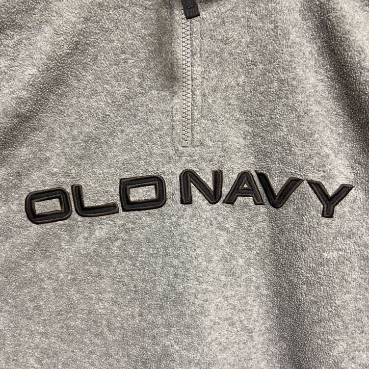 古着 used　OLDNAVY　オールドネイビー　長袖ロゴワッペンスウェット　ハーフジップトレーナー　グレー　秋冬服　Sサイズ