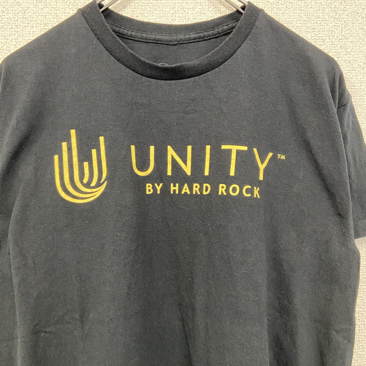 古着 used　UNITY by Hard Rock　ハードロック　半袖プリントTシャツ　黒　ブラック　クルーネック　Mサイズ