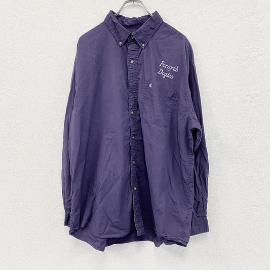 Carhartt　カーハート　長袖ボタンダウンシャツ　ワークシャツ　紫　パープル　XXLサイズ