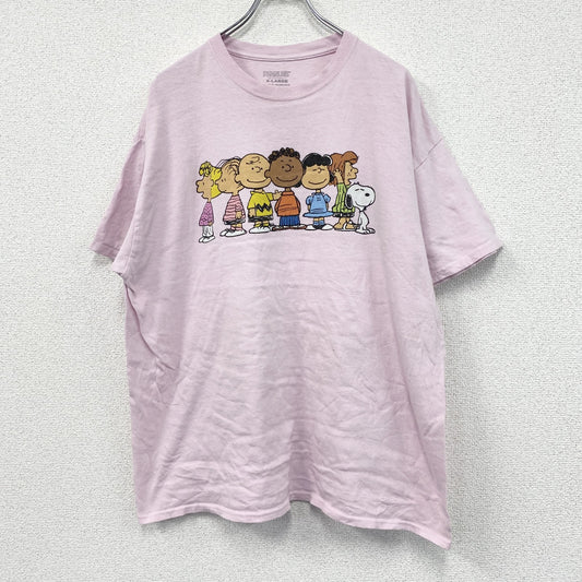 PEANUTS　ピーナツ　スヌーピー　半袖プリントTシャツ　ピンク　XLサイズ