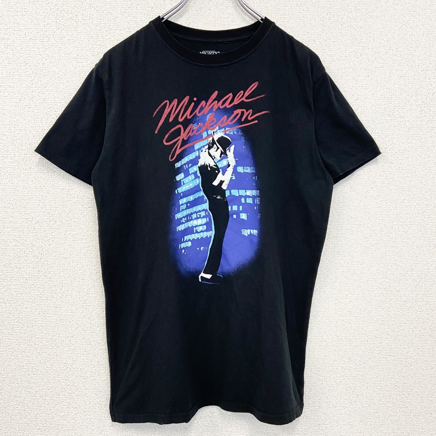 古着 used　Michael Jackson マイケル ジャクソン　半袖ロゴプリントTシャツ　ブラック　黒　レトロ　Mサイズ