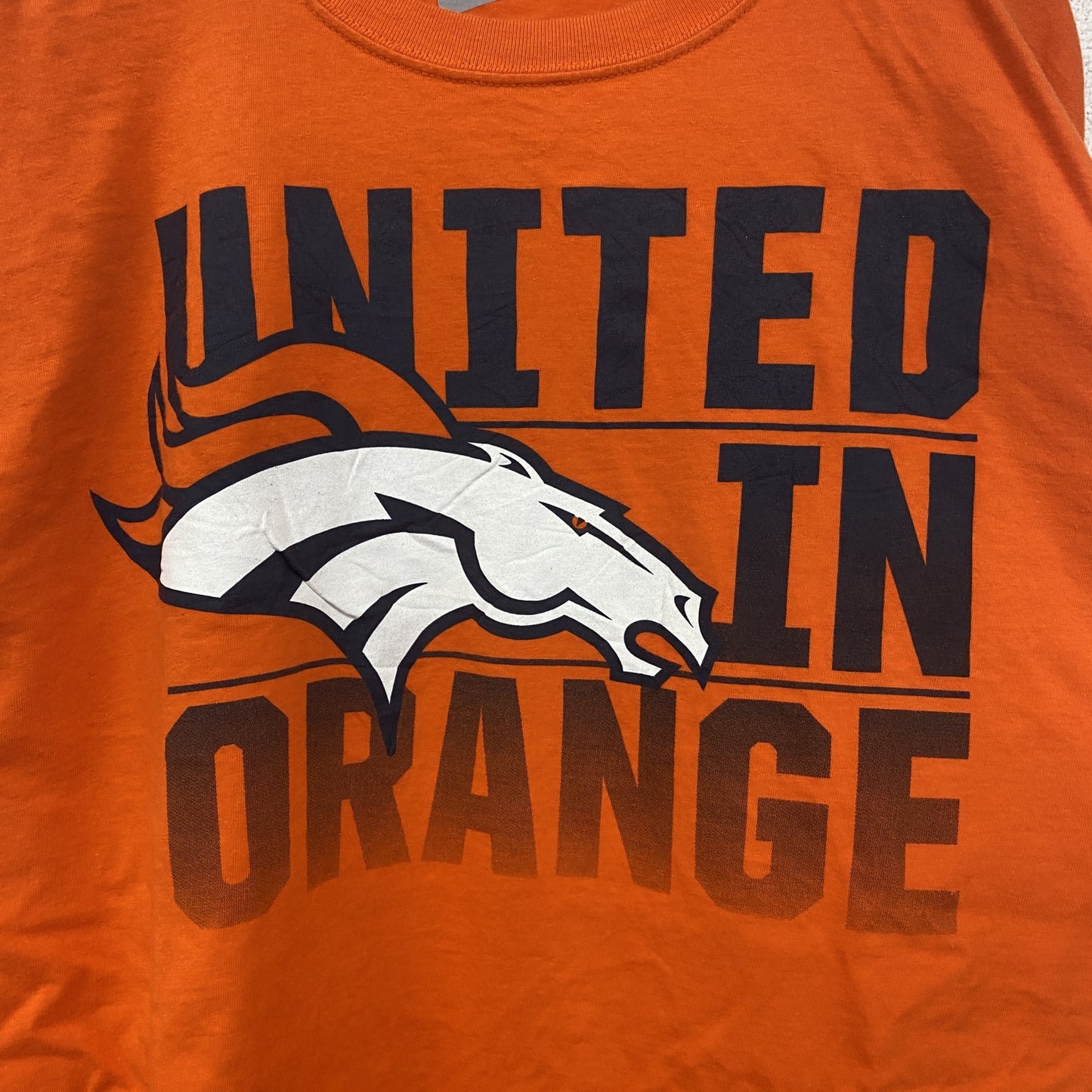 古着　used　NIKE　長袖プリントTシャツ　デンバー・ブロンコス　UNITED IN ORANGE　オレンジ　XXLサイズ