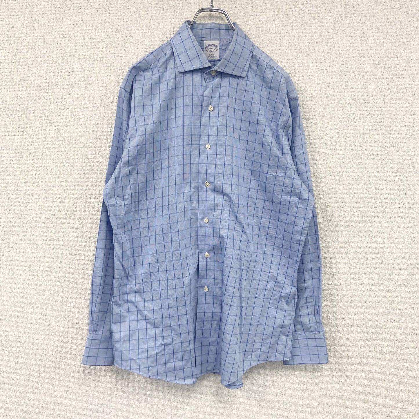 Brooks Brothers　ブルックスブラザーズ　長袖シャツ　チェック柄　水色　ライトブルー