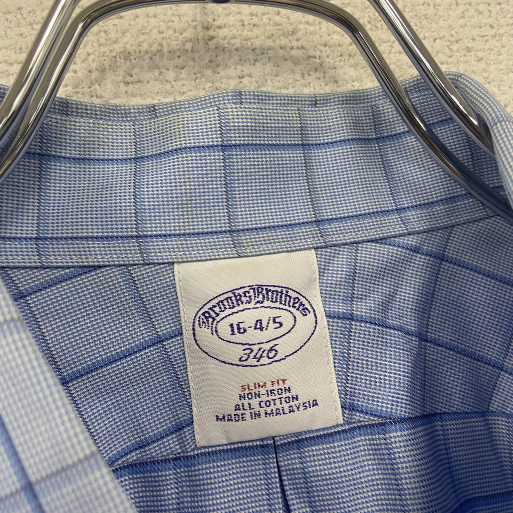 Brooks Brothers　ブルックスブラザーズ　長袖シャツ　チェック柄　水色　ライトブルー