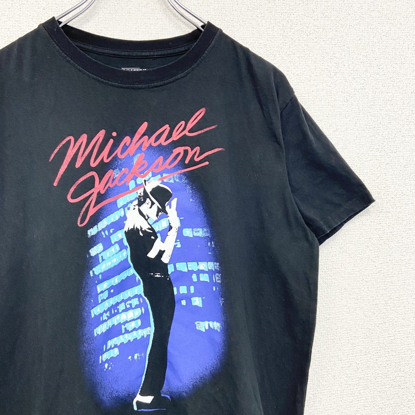 古着 used　Michael Jackson マイケル ジャクソン　半袖ロゴプリントTシャツ　ブラック　黒　レトロ　Mサイズ