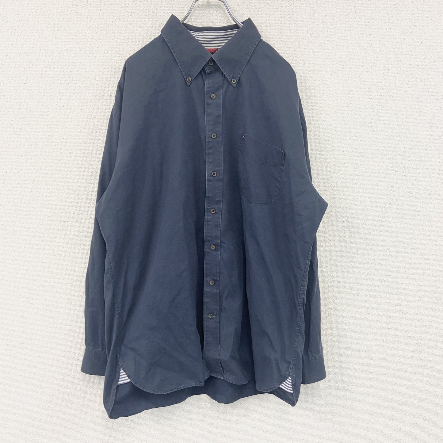 TOMMY HILFIGER　トミーヒルフィガー　長袖ボタンダウンシャツ　紺　ネイビー　2XLサイズ