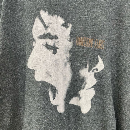 古着 used　半袖バンドプリントTシャツ　Handsome Furs　レトロデザイン　クルーネック　ダークグレー　Sサイズ