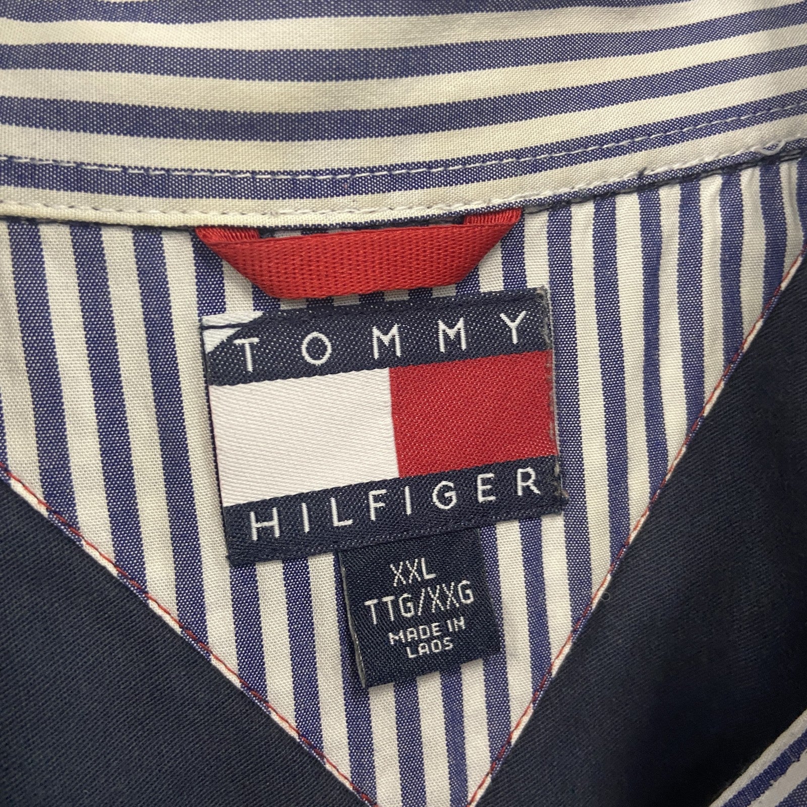 TOMMY HILFIGER　トミーヒルフィガー　長袖ボタンダウンシャツ　紺　ネイビー　2XLサイズ