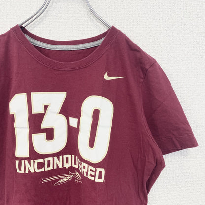 古着　used　NIKE　ナイキ　半袖プリントTシャツ　UNCONQUERED　13-0　レトロデザイン　赤　レッド　Lサイズ