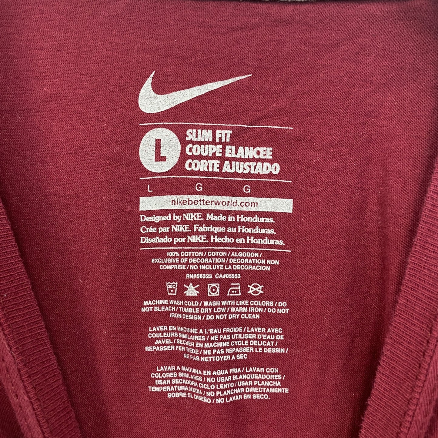 古着　used　NIKE　ナイキ　半袖プリントTシャツ　UNCONQUERED　13-0　レトロデザイン　赤　レッド　Lサイズ