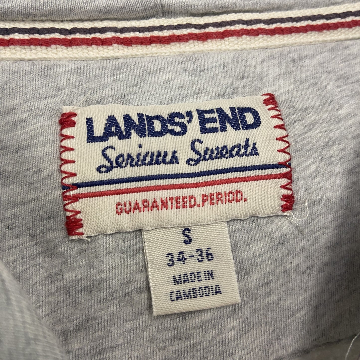 LANDS' END　ランズエンド　フルジップスウェットパーカー/フーディー　灰色　グレー　Sサイズ