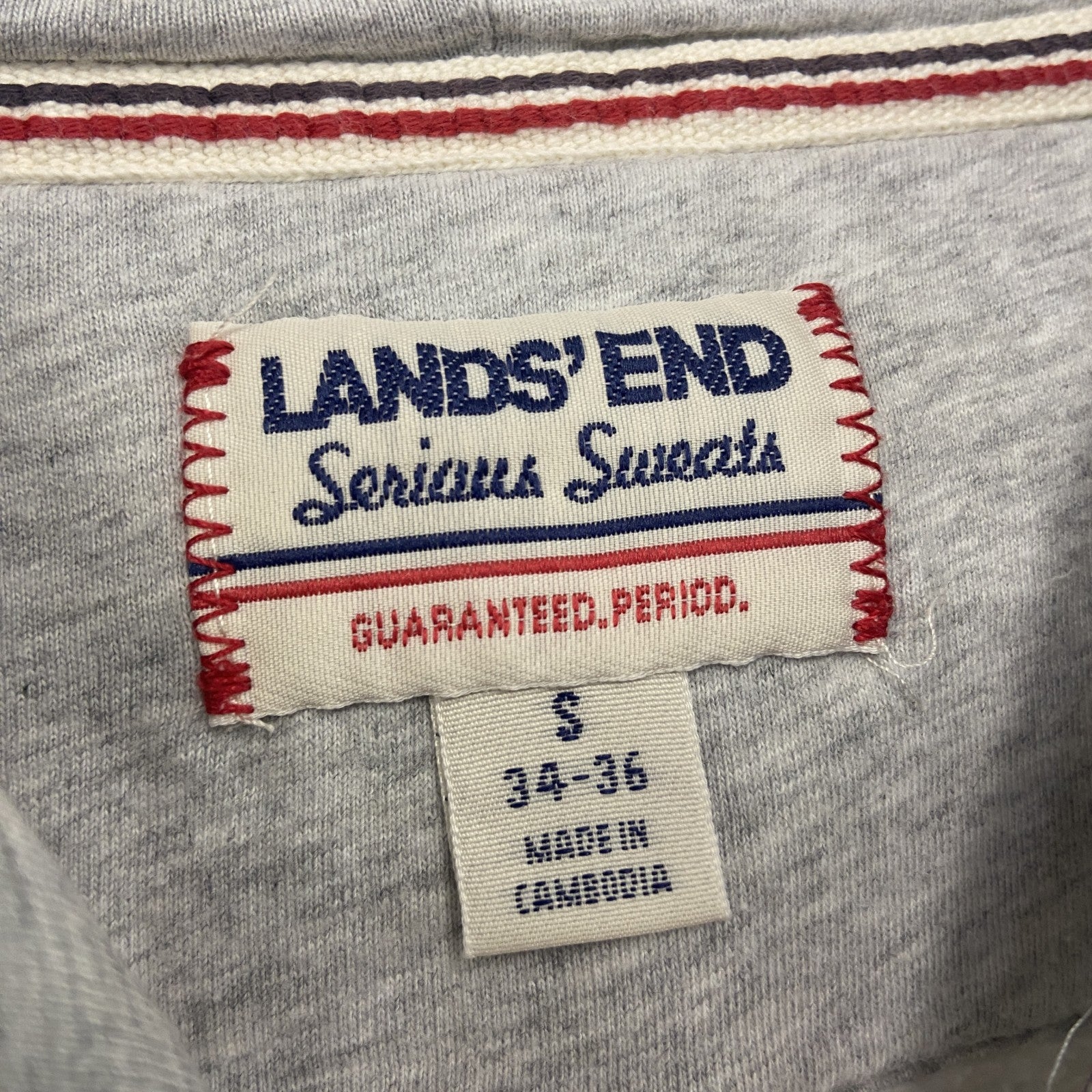 LANDS' END　ランズエンド　フルジップスウェットパーカー/フーディー　灰色　グレー　Sサイズ