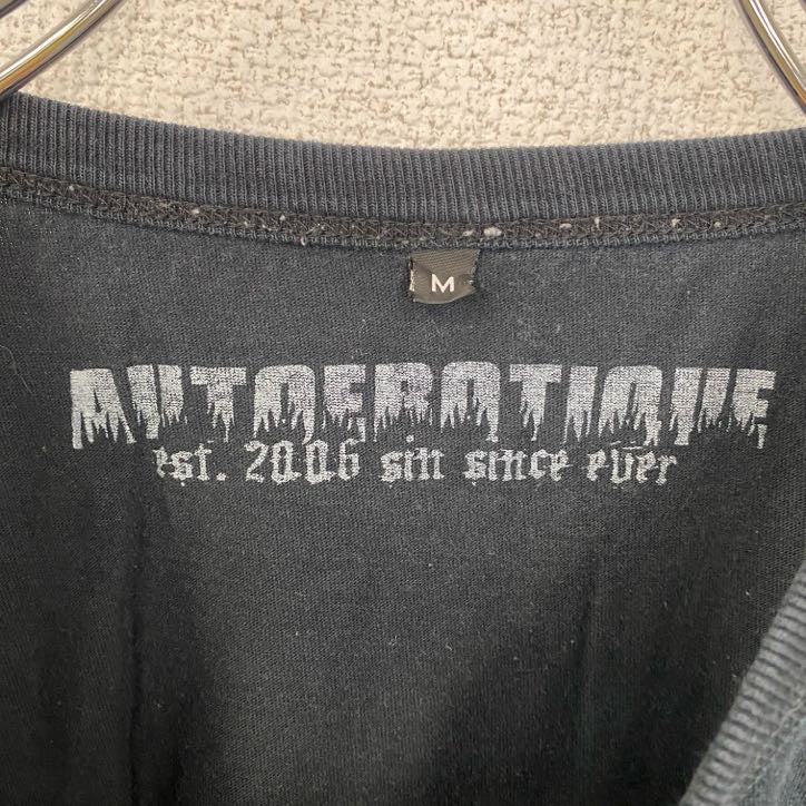 古着 used　半袖プリントTシャツ　レトロデザイン　クルーネック　警官　ポリス　POLICE　黒　ブラック　Mサイズ