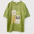 古着 used　半袖プリントTシャツ　レトロデザイン　SAFARI ZONE　地図　クルーネック　緑　グリーン　Mサイズ
