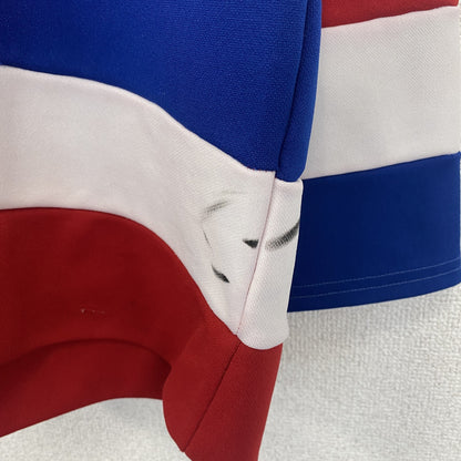 古着　used　長袖プリントTシャツ　ワシントンキャピタルズ　ホッケースクール　レトロデザイン　赤　レッド　XLサイズ