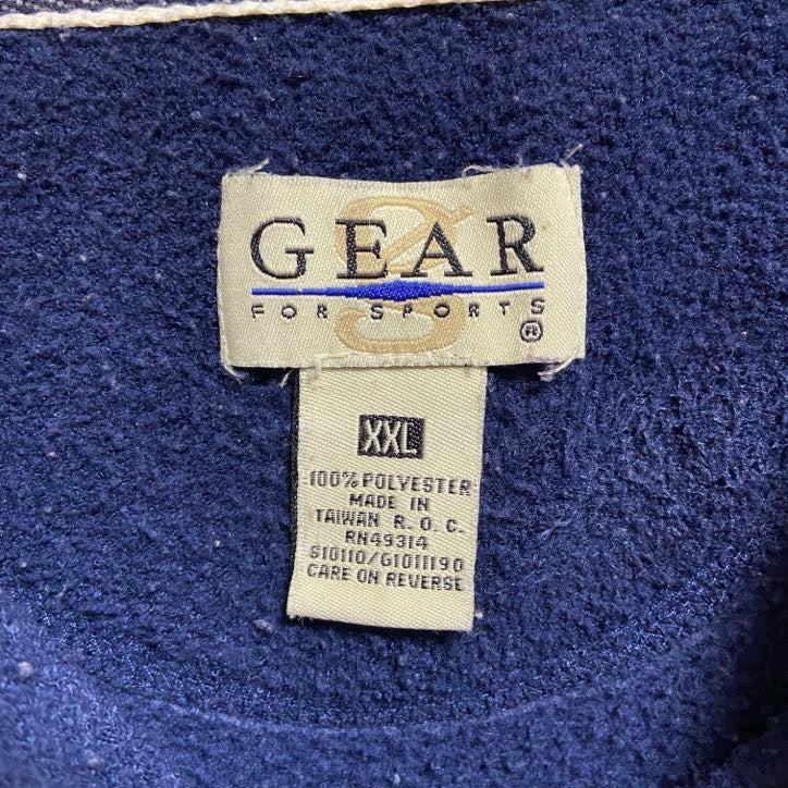 ～90s　GEAR FOR SPORTS　フリースプルオーバー　グレンビル州立大学　ネイビー　紺　2XLサイズ