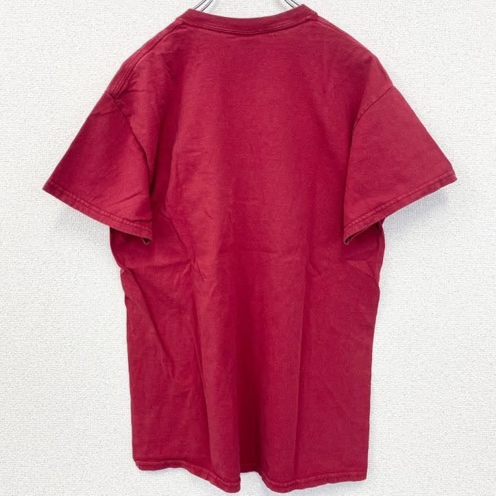 GILDAN　ギルダン　半袖プリントTシャツ　FCA　アーチプリント　十字架　赤　レッド　Mサイズ