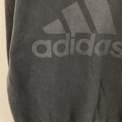 adidas　アディダス　スウェット/トレーナー　前V　デカロゴ　黒　ブラック　2XOサイズ