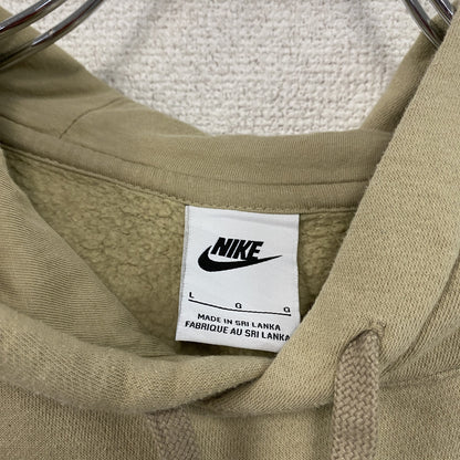 NIKE　ナイキ　スウェットパーカー/フーディー　スウッシュ　刺繍ロゴ　ベージュ　Lサイズ