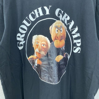 古着 used　半袖ムービープリントTシャツ　Disney　ディズニ　THE MUPPETS　クルーネック　レトロ　黒　ブラック