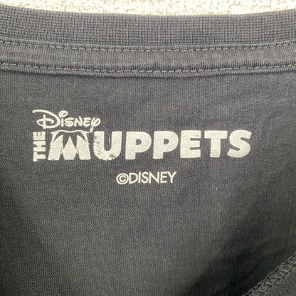 古着 used　半袖ムービープリントTシャツ　Disney　ディズニ　THE MUPPETS　クルーネック　レトロ　黒　ブラック