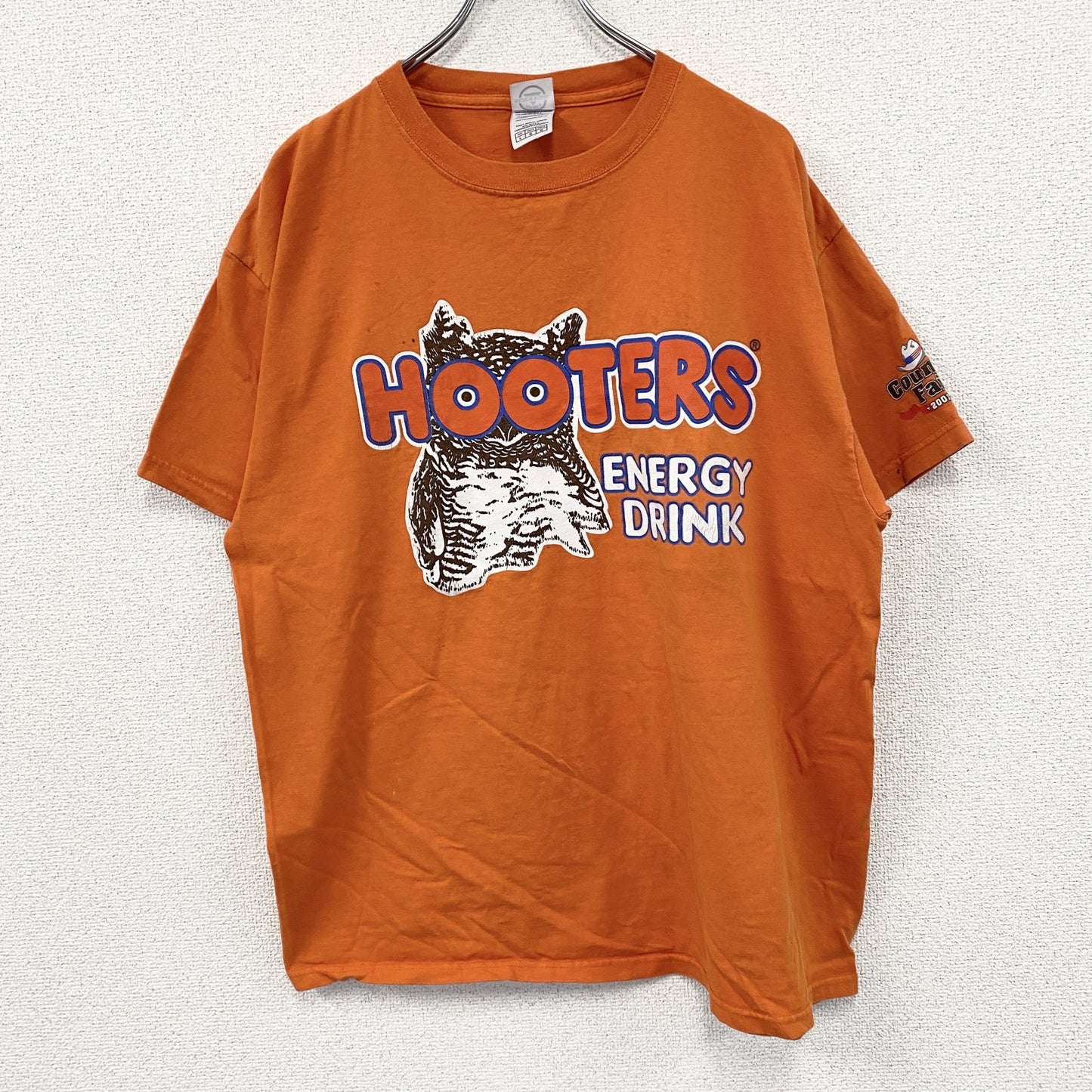DELTA　HOOTERS　フーターズ　半袖プリントTシャツ　企業T　オレンジ　Lサイズ
