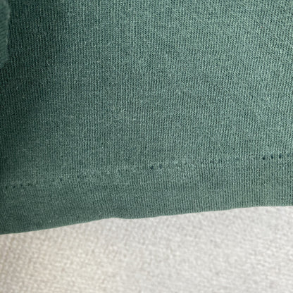 古着 used　半袖プリントTシャツ　シングルステッチ　爬虫類　ワニ　レトロデザイン　クルーネック　緑　グリーン