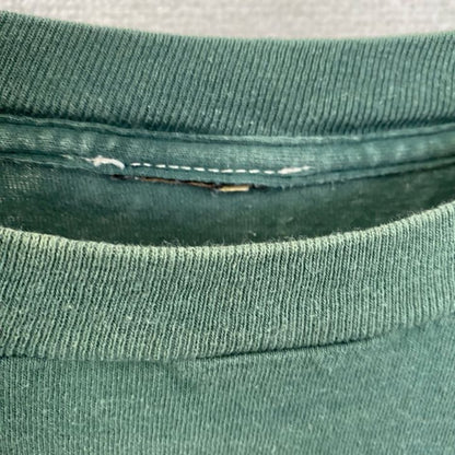 古着 used　半袖プリントTシャツ　シングルステッチ　爬虫類　ワニ　レトロデザイン　クルーネック　緑　グリーン