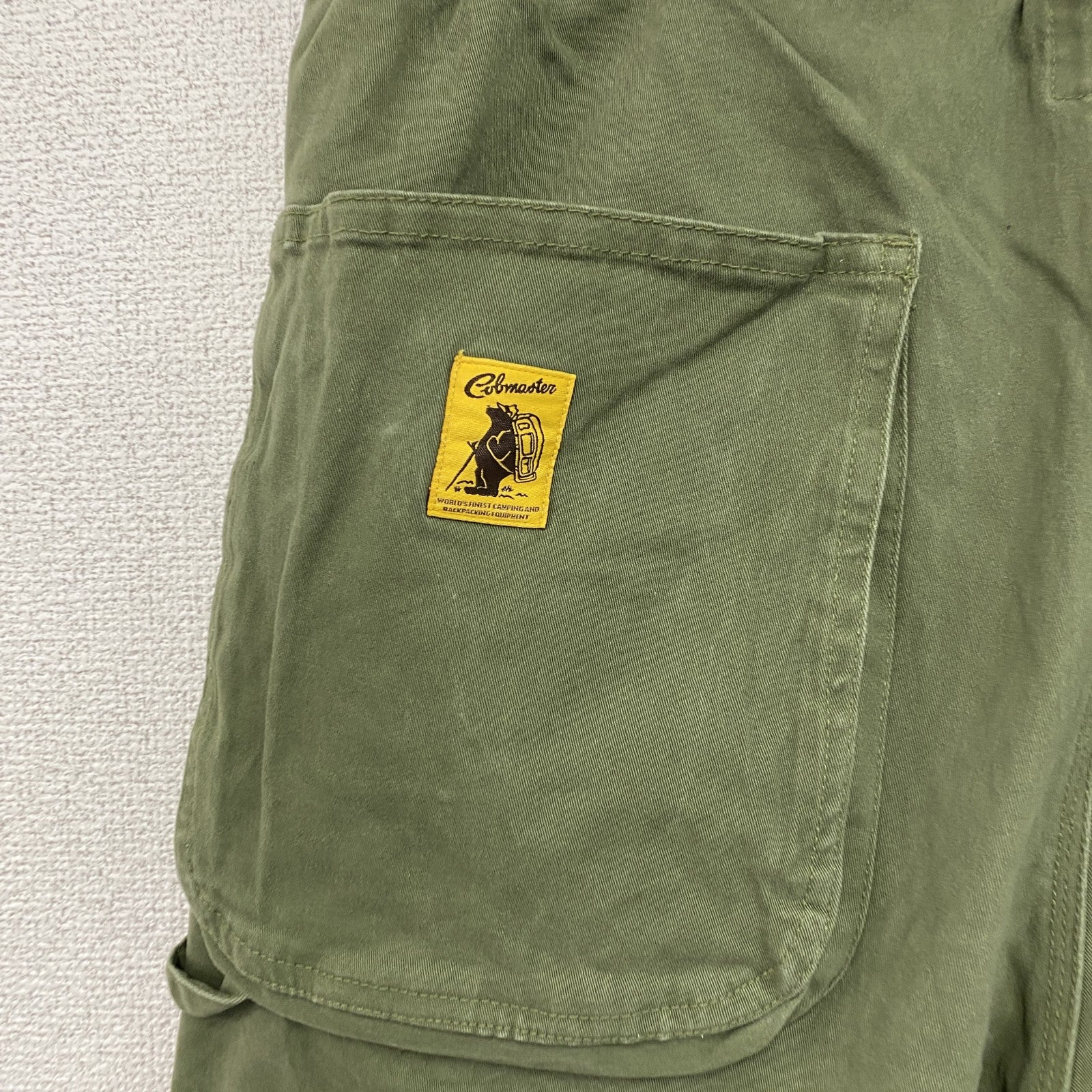COBMASTER　コブマスター　ハーフペインターパンツ/ショートパンツ　ジップポケット　フェード　ワンポイント　カーキ　40サイズ