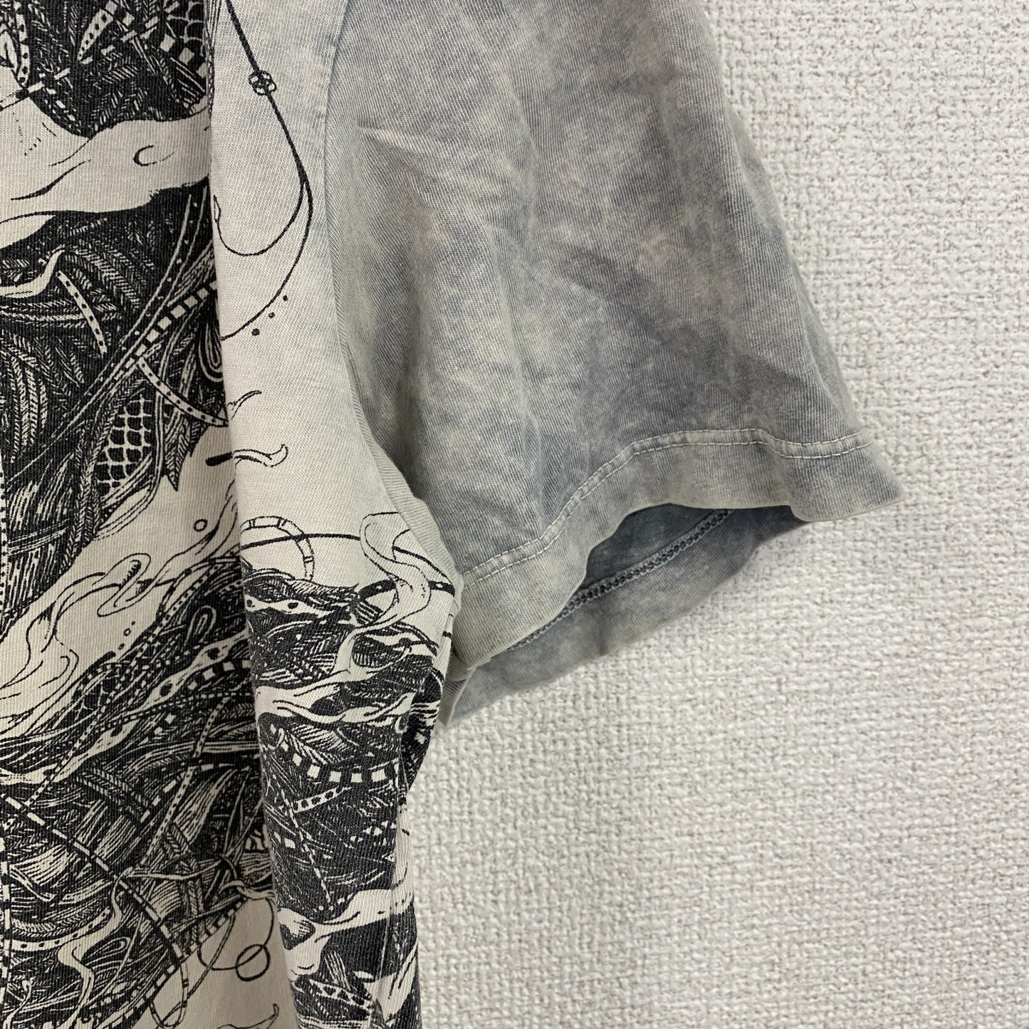 古着 used　next　半袖プリントTシャツ　和柄　グレー　Mサイズ