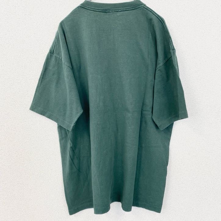 古着 used　半袖プリントTシャツ　シングルステッチ　爬虫類　ワニ　レトロデザイン　クルーネック　緑　グリーン