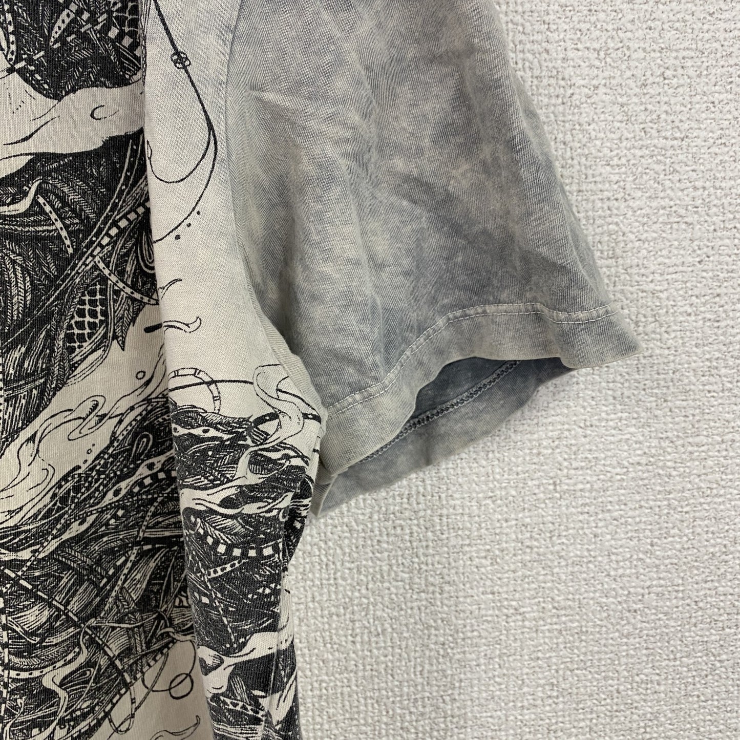 古着 used　next　半袖プリントTシャツ　和柄　グレー　Mサイズ