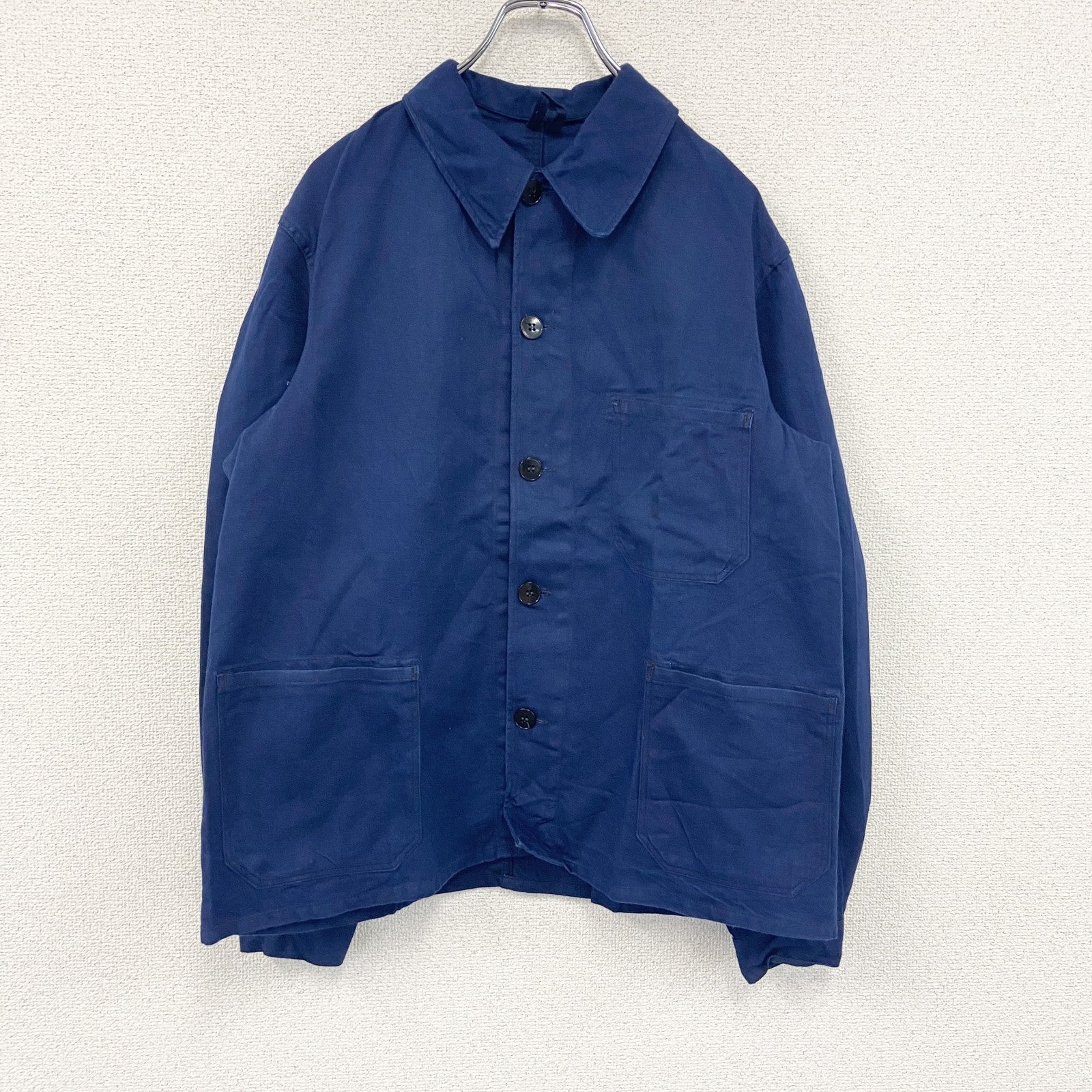 ～90s　KARL KOHLER　ドイツ軍　ユーロワークジャケット　ミリタリー　3つポケット　ヴィンテージ　青　ブルー