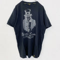 古着 used　半袖プリントTシャツ　Uncle Sain　クルーネック　レトロデザイン　黒　ブラック　XLサイズ
