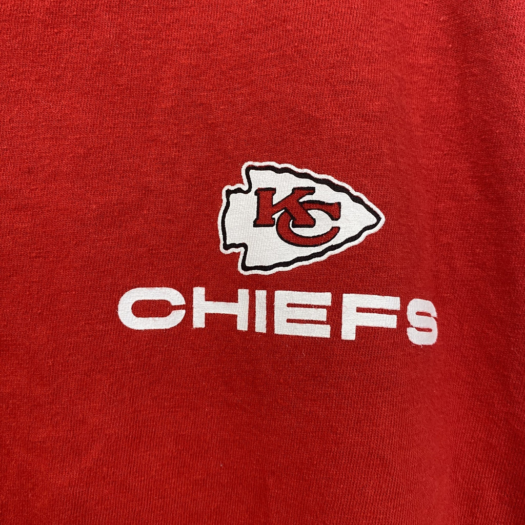 古着　used　NIKE　ナイキ　半袖プリントTシャツ　NFL　カンザスシティ　チーフス　キングダム　赤　レッド　XLサイズ