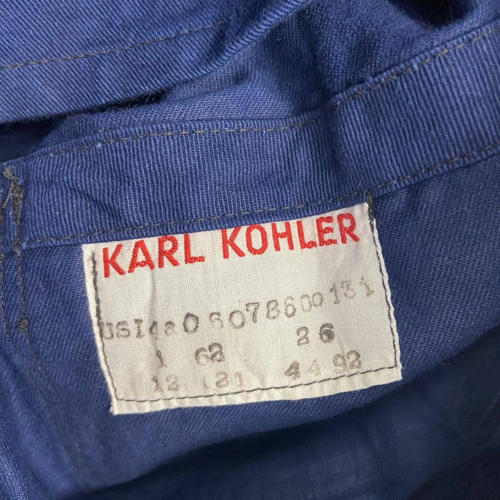 ～90s　KARL KOHLER　ドイツ軍　ユーロワークジャケット　ミリタリー　3つポケット　ヴィンテージ　青　ブルー
