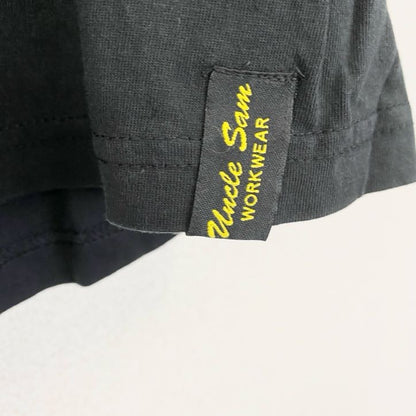 古着 used　半袖プリントTシャツ　Uncle Sain　クルーネック　レトロデザイン　黒　ブラック　XLサイズ
