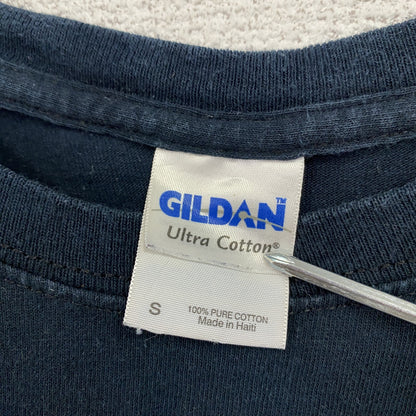 00s　GILDAN　ギルダン　半袖プリントTシャツ　8連プリント　両面プリント　ダンス　ヴィンテージ　紺　ネイビー　Sサイズ