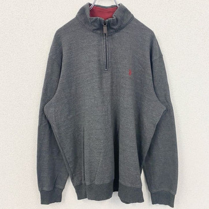 古着 used　U.S.POLOASSN.　ユーエスポロアッスン　長袖ハーフジップスウェット　プルオーバー　グレー　XLサイズ