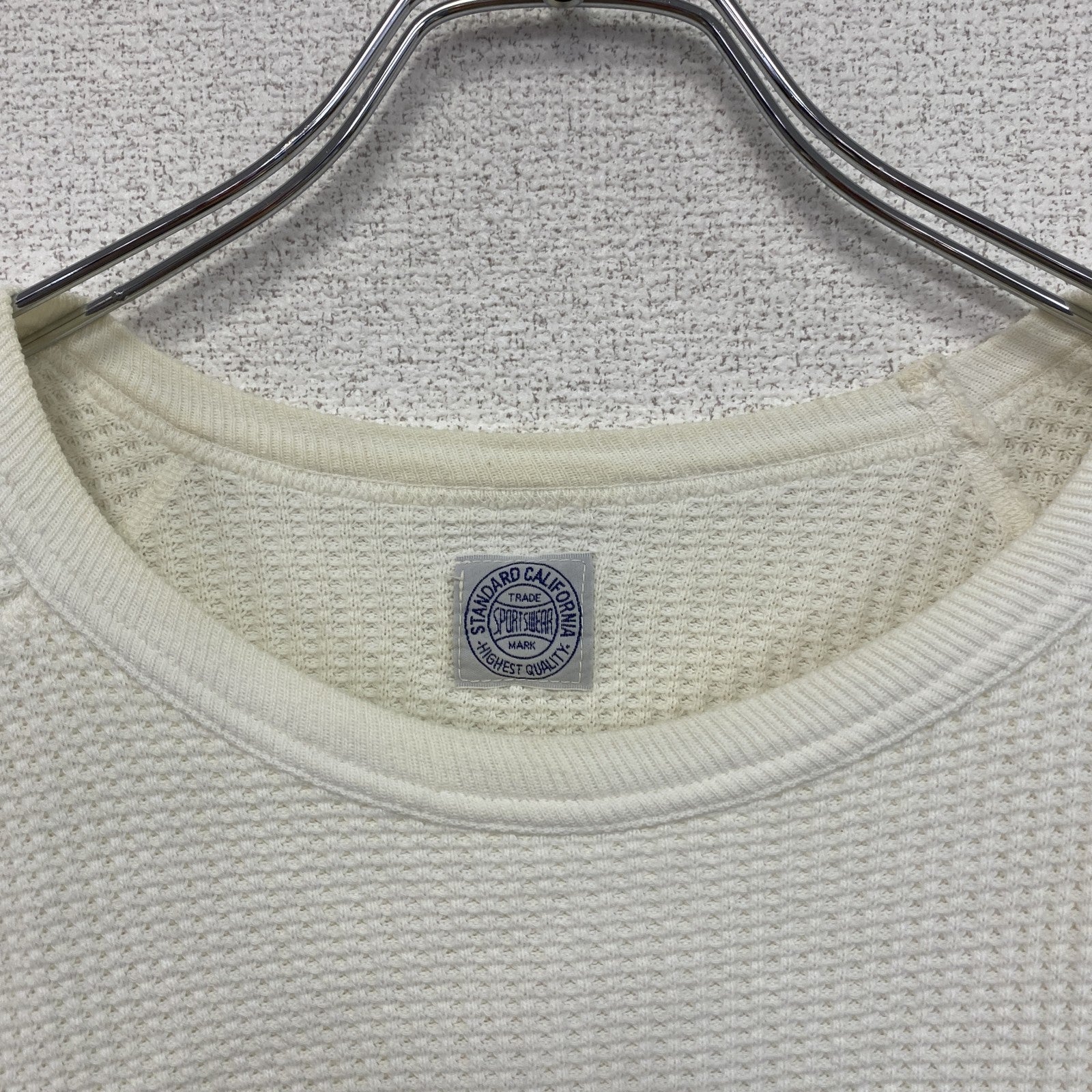 STANDARD CALIFORNIA　スタンダードカルフォルニア　長袖サーマルTシャツ/ロンT　ラグランスリーブ　白　ホワイト