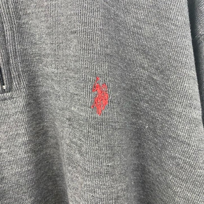 古着 used　U.S.POLOASSN.　ユーエスポロアッスン　長袖ハーフジップスウェット　プルオーバー　グレー　XLサイズ