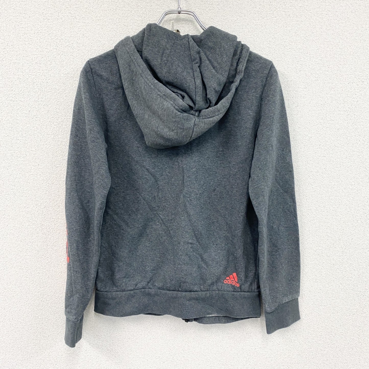 adidas　アディダス　フルジップスウェットパーカー/フーディー　パフォーマンスロゴ　デカロゴ　グレー　Mサイズ