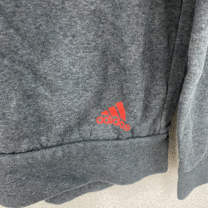 adidas　アディダス　フルジップスウェットパーカー/フーディー　パフォーマンスロゴ　デカロゴ　グレー　Mサイズ