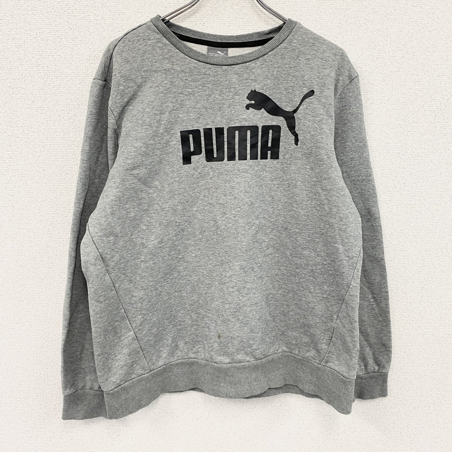 PUMA　プーマ　スウェット/トレーナー　デカロゴ　クルーネック　灰色　グレー　Lサイズ